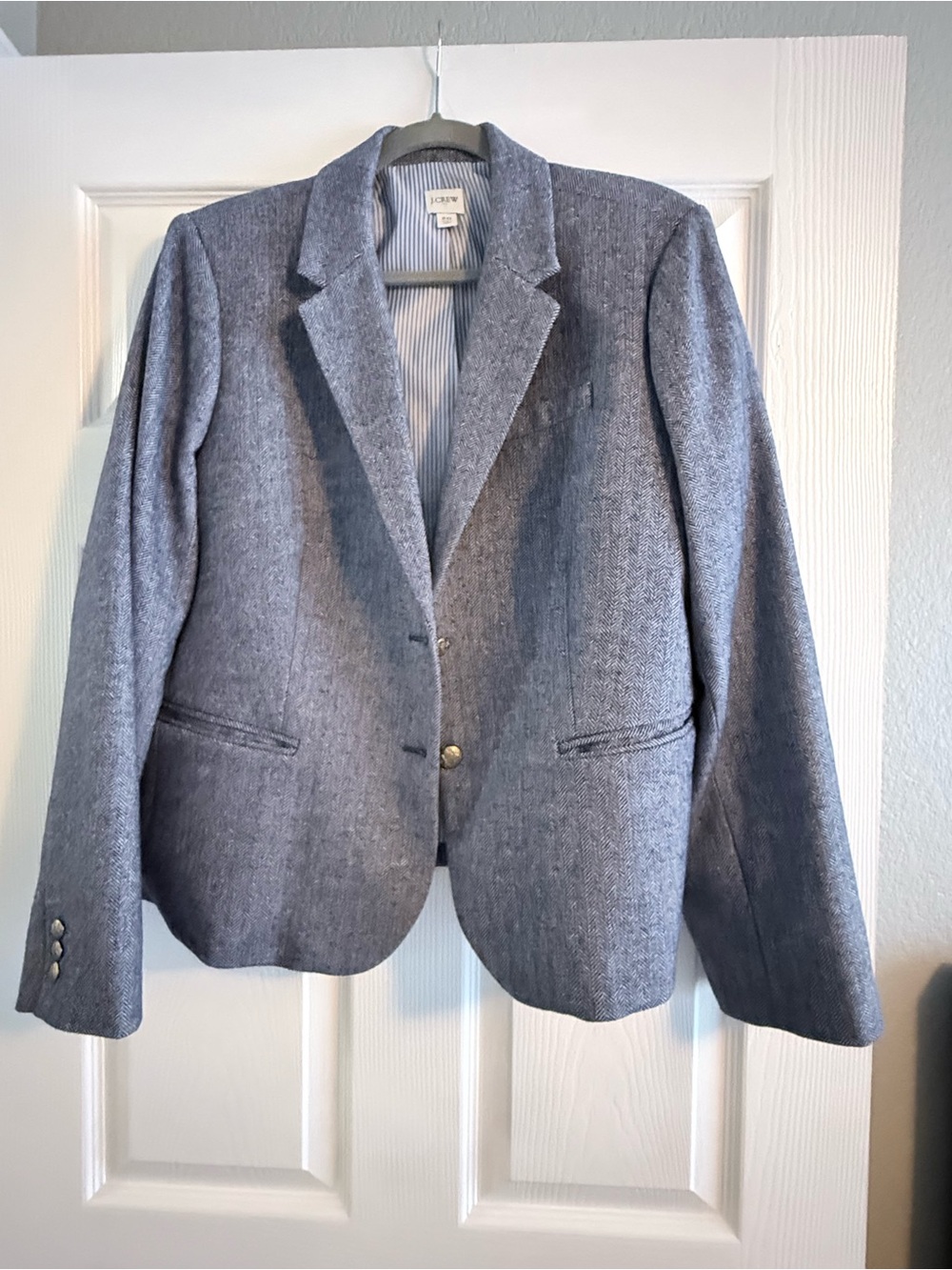 J. Crew Blue Herringbone Pattern Blazer